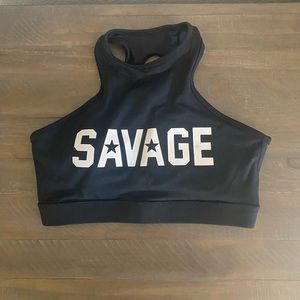 Savage brand high neck  black sports bra